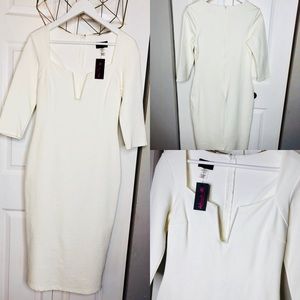 🔥IG fave Hot Miami Styles Ivory BODYCON MIDIDRESS